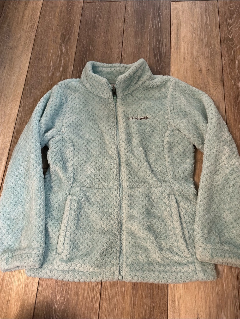 Columbia Girls Light Aqua Full-Zip Sherpa Fleece Jacket